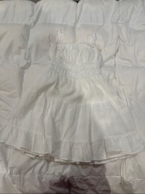 White Tiered Sundress for Girls - Lightweight Spaghetti Strap Dress